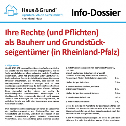Info-Dossier: Ihre Rechte (und Pflichten) als Bauherr und Grundstückseigentümer (in Rheinland-Pfalz)
