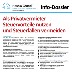 Info-Dossier: Als Eigentümer und Vermieter Steuervorteile nutzen und Steuerfallen vermeiden