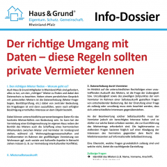 Info-Dossier: Der richtige Umgang mit Daten – diese Regeln sollten private Vermieter kennen (inklusive Mustern zur Mieter-Selbstauskunft und zur Datenschutzerklärung)