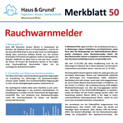 Merkblatt: Rauchwarnmelder