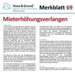 Merkblatt: Mieterhöhungsverlangen