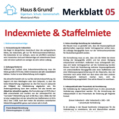 Merkblatt: Indexmiete und Staffelmiete