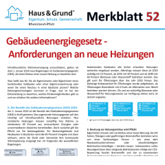 Merkblatt: Gebäudeenergiegesetz - Anforderungen an neue Heizungen