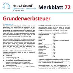Merkblatt: Grunderwerbsteuer